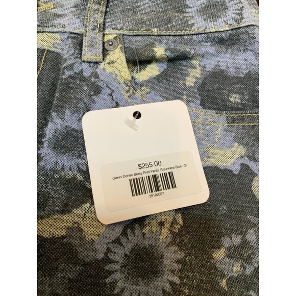 Ganni Blue Betzy Floral Print Bootcut Jeans, Size 27, New! $255 - Picture 5 of 10